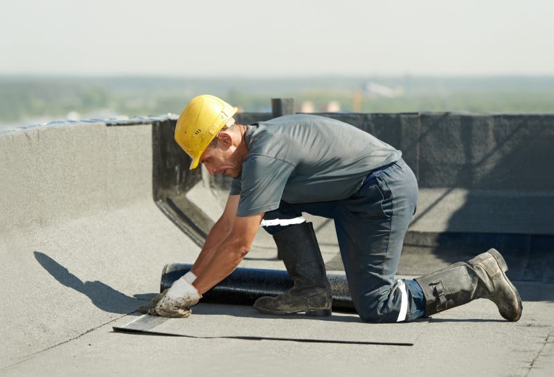 Professional roofing team at work